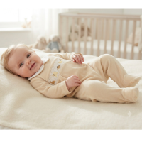 BW-13-440: Baby Unisex Dinosaur Smocked Velour All In One (NB-6 Months)
